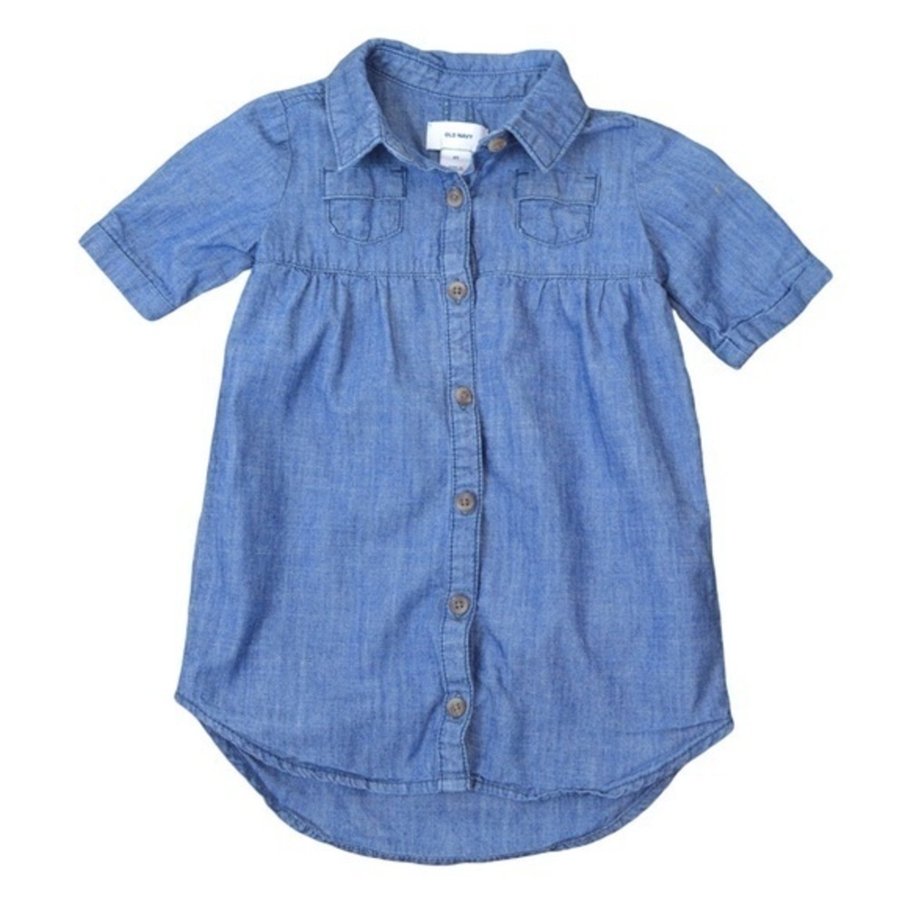 Old Navy Girls 3T Chambray Short Sleeve Tunic‎ Shirt